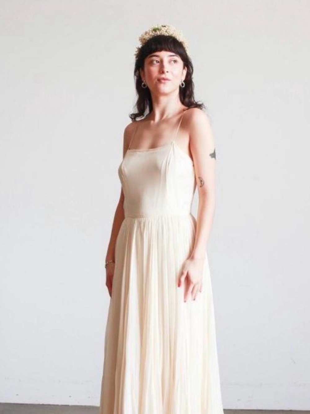 1950s vintage silk chiffon wedding dress